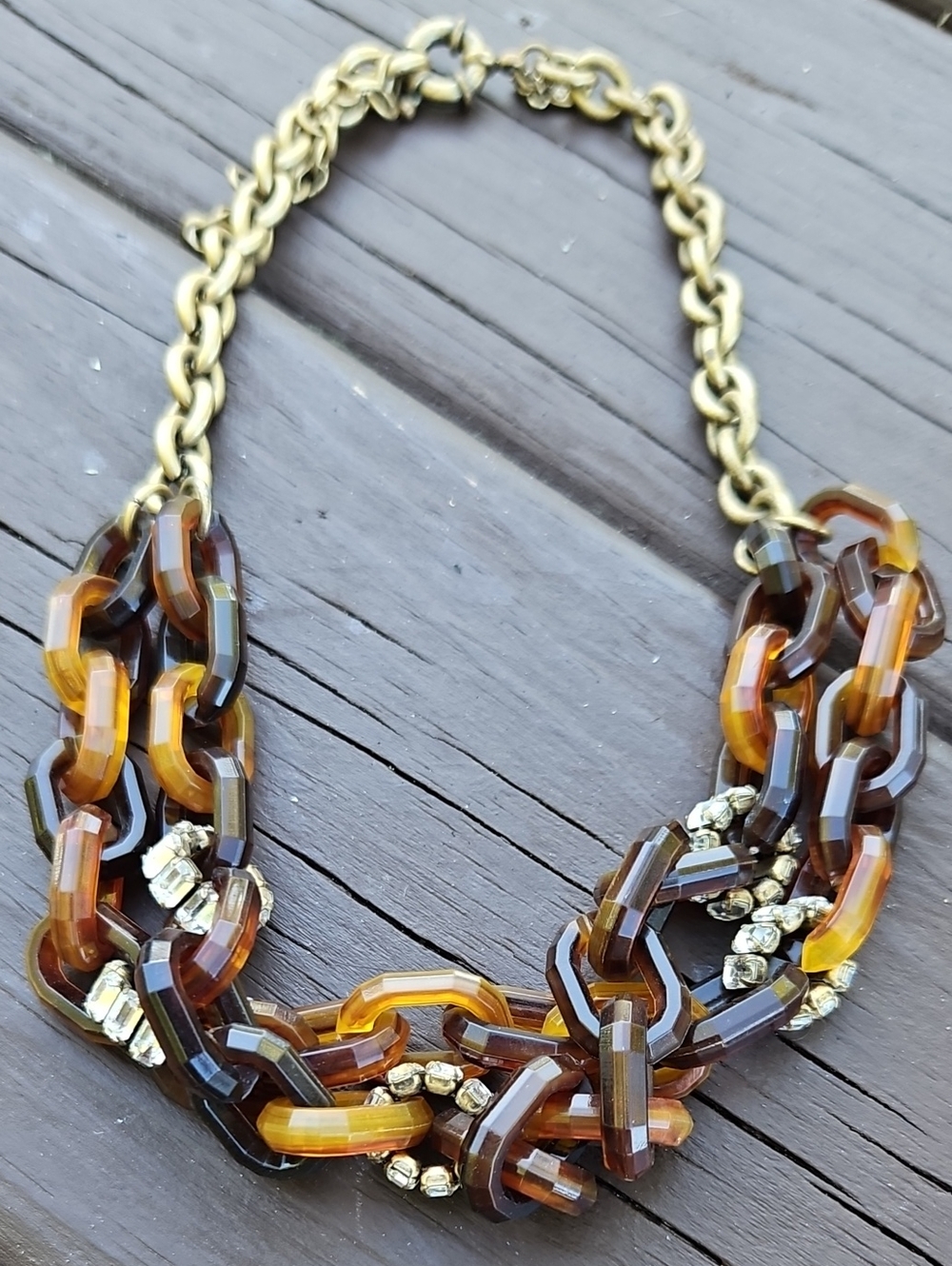 Tortoiseshell Link Statement Necklace